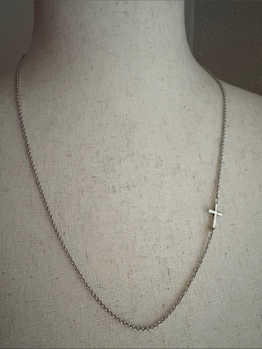 James Avery Sterling Minimalist Horizon Silver Cross Necklace - 20”